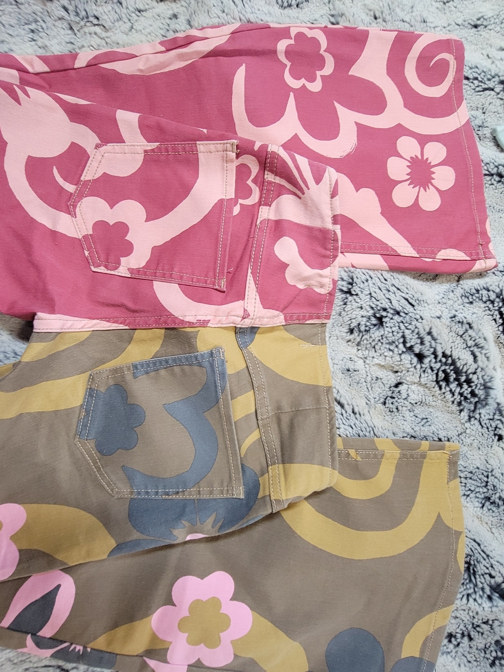 We The Free Pink & Brown Floral Wide Leg Jeans Sz 24 - Picture 3 of 6